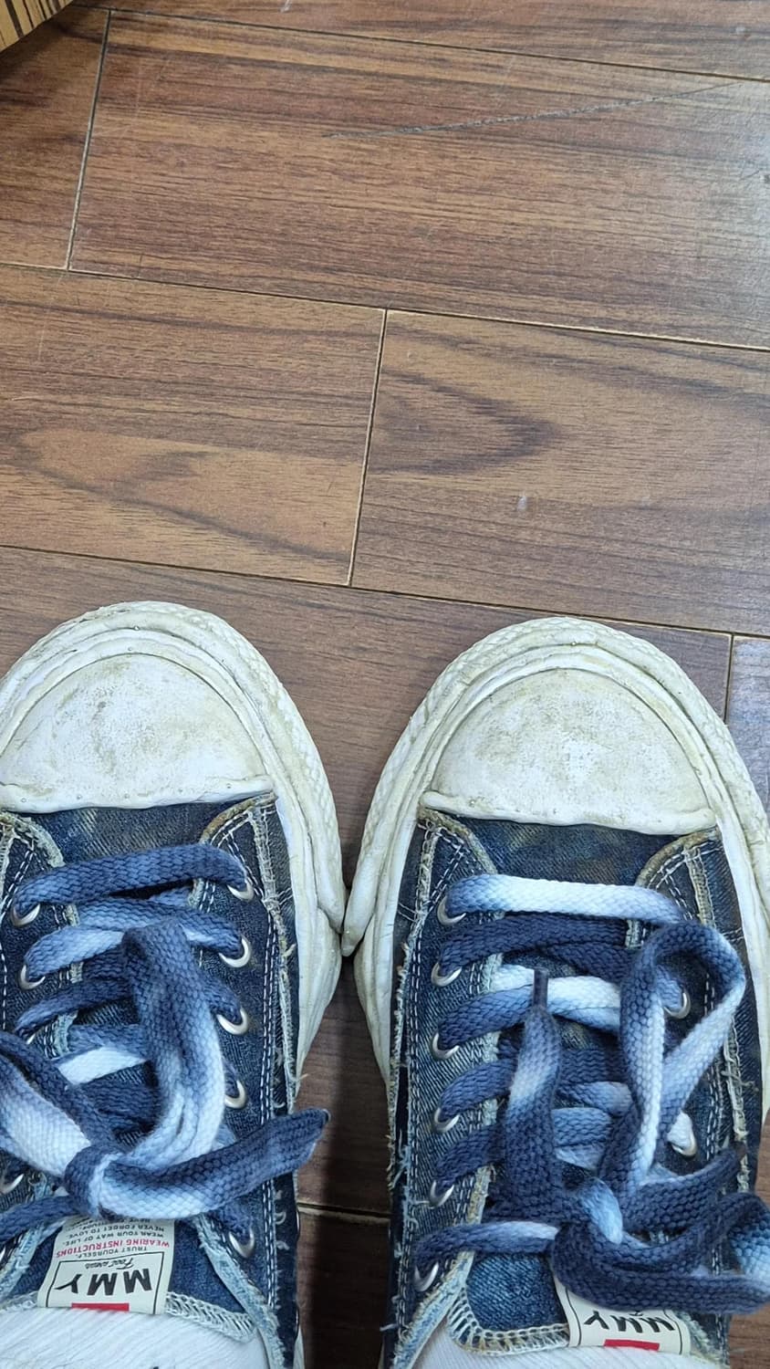 메종 미하라 야스히로 베이커 OG 솔 워시드 데님 로우탑 스니커즈 블루 상품이미지3