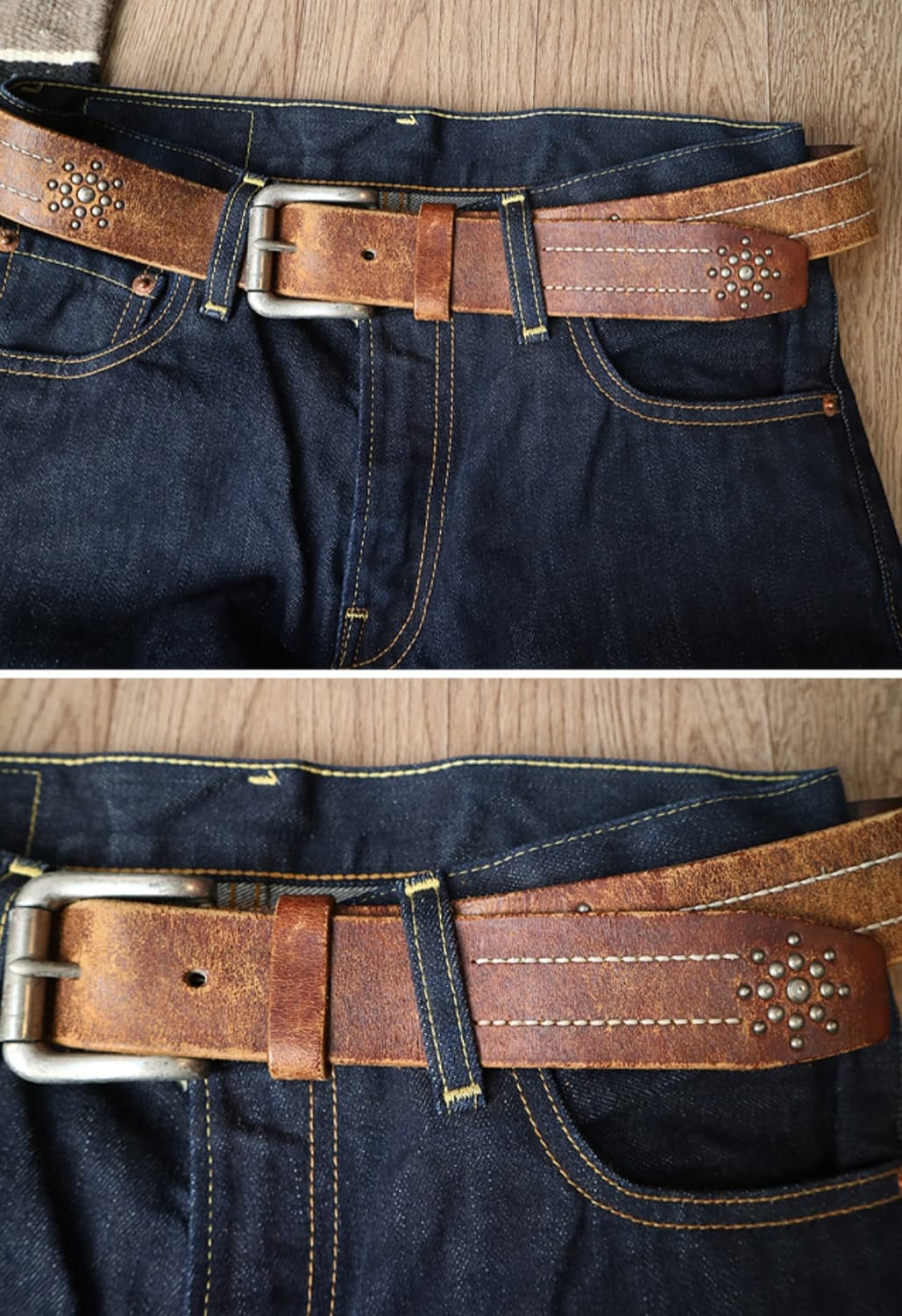 
일본 빈티지 튼튼한 아메카지 가죽 벨트 28-31 상품이미지7