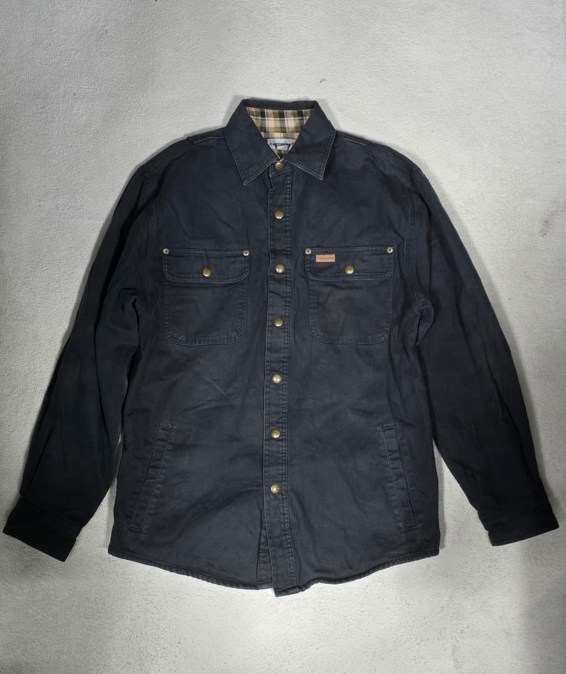 Karhartt 칼하트 블랙 체크 안감 워크 자켓 상품이미지2