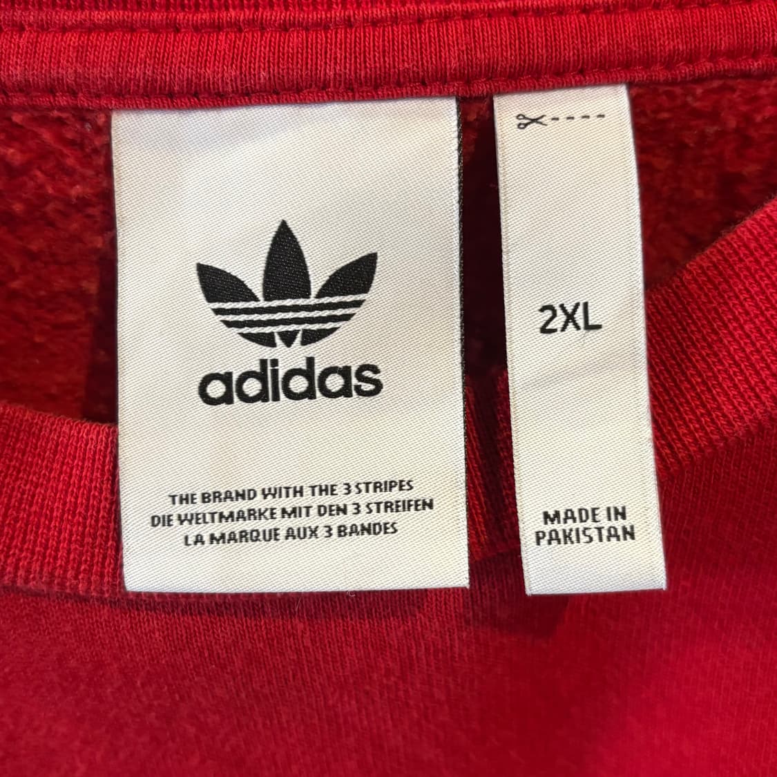 아디다스 레드 삼선 맨투맨 상품이미지4