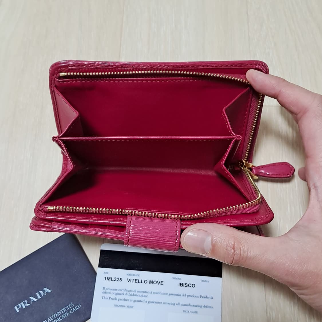 [최상급/정품] 프라다 사피아노 카프스킨 핑크지갑, 프라다지갑 상품이미지6