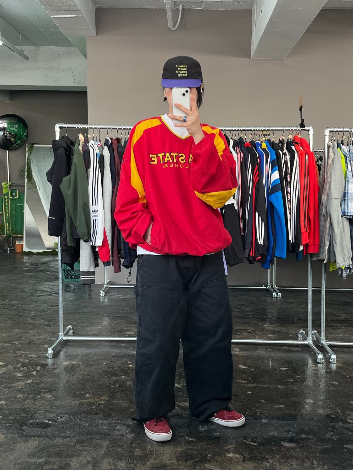 빈티지 올드스쿨 V넥 바람막이 웜업자켓 상품이미지4