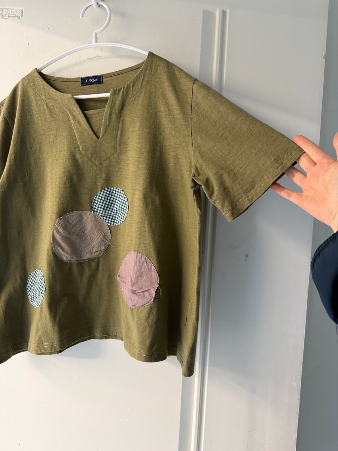 일본빈티지 패치워크 자수 반팔티 상품이미지7