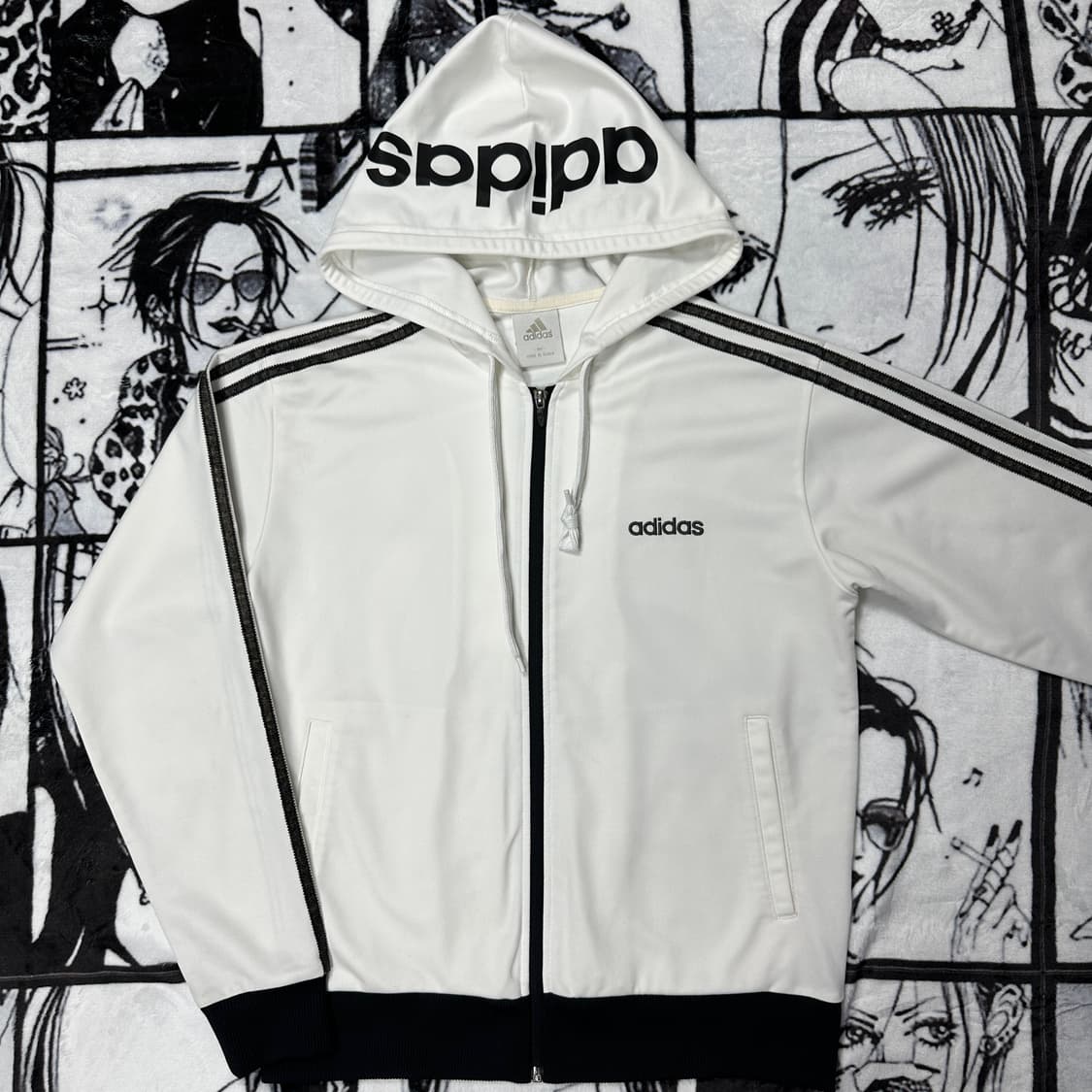 아디다스 화이트 후드 트랙탑 져지 상품이미지2