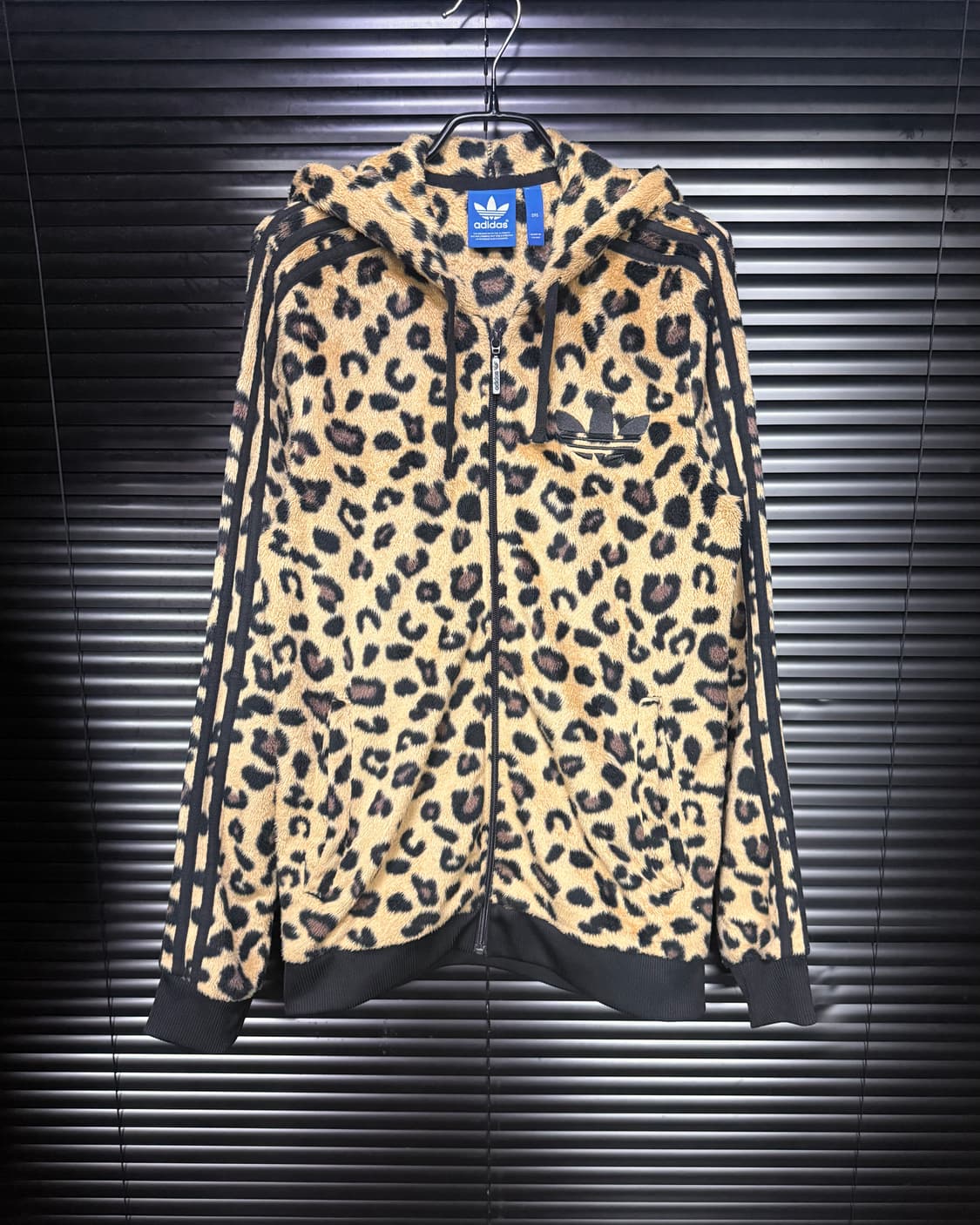아디다스 호피 레오파드 후리스 후드 집업 올드 스쿨 갸루 로리걸 고스펑크 상품이미지1