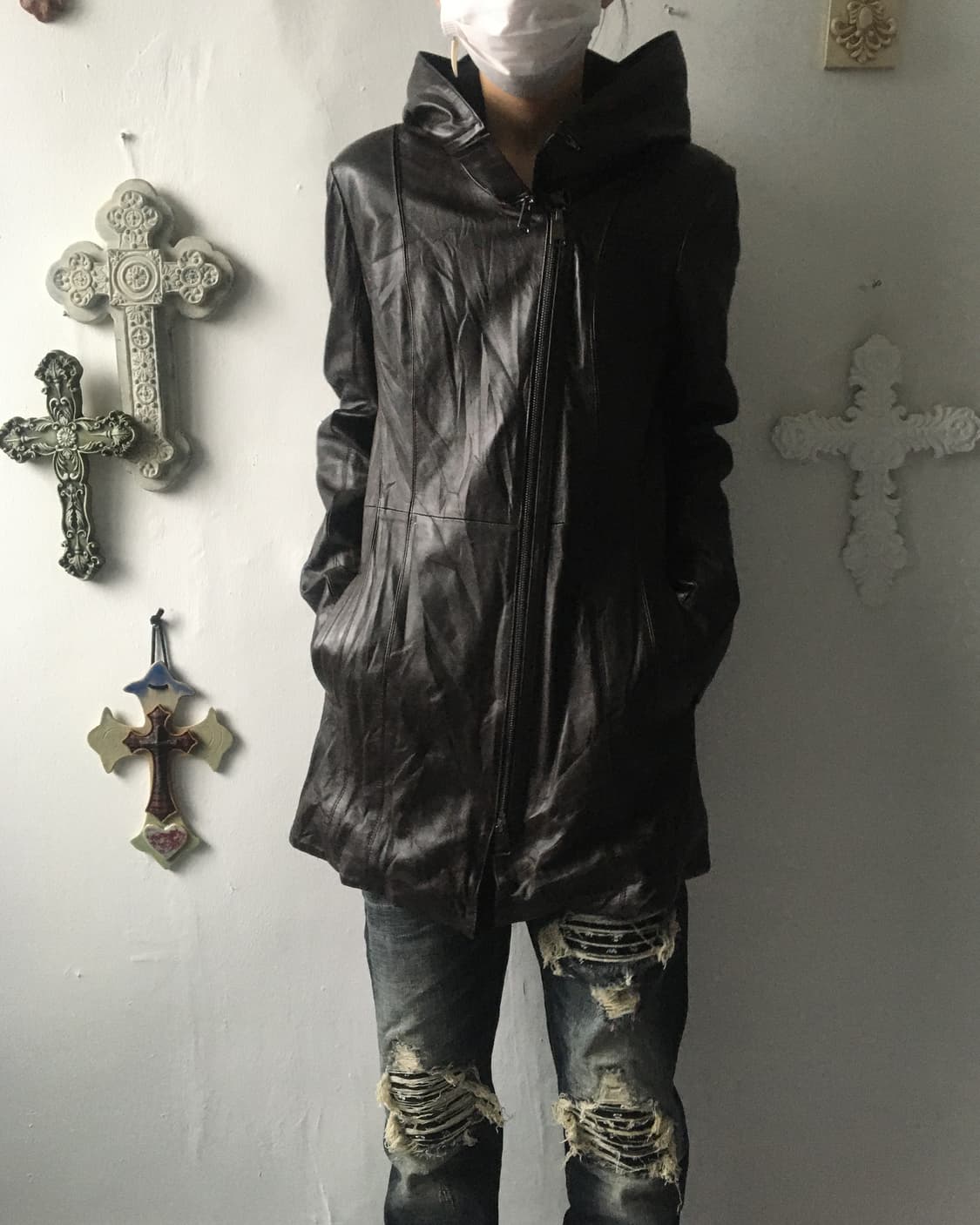 Lamb leather hood coat 상품이미지1
