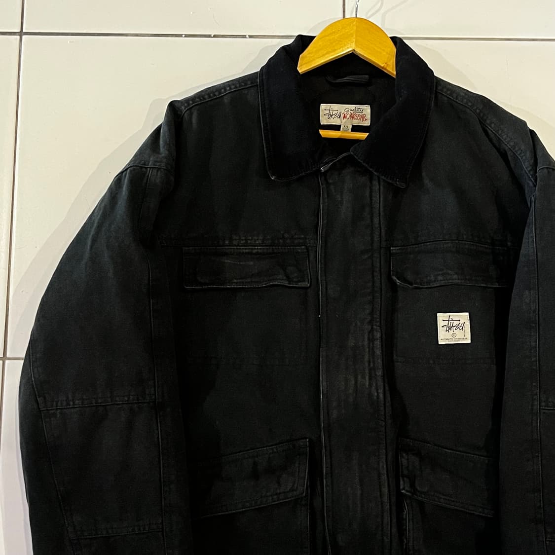 스투시 워시드 캔버스 샵 워크자켓 블랙 상품이미지3