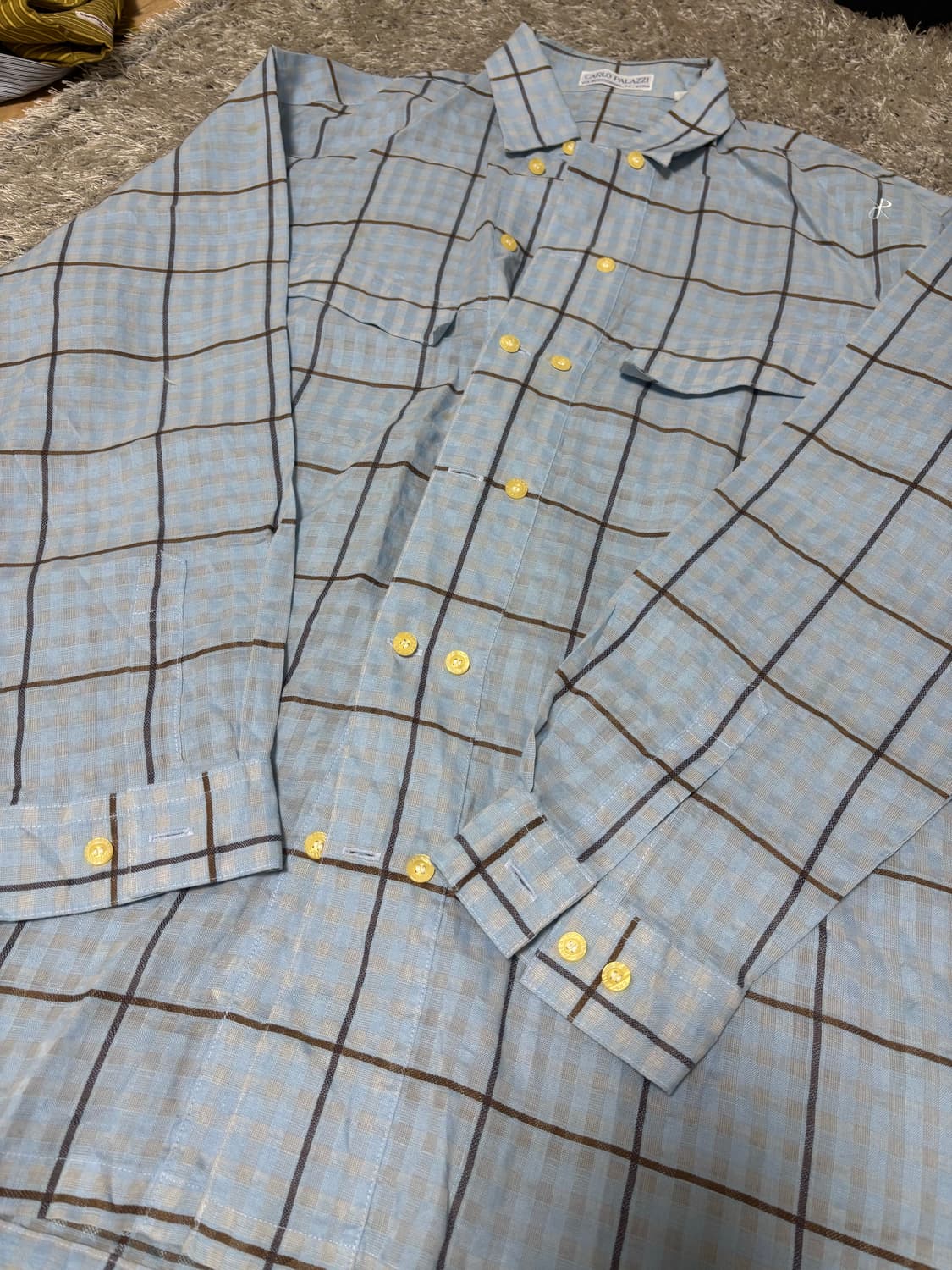 이태리제 CARLO PALAZZI 리넨셔츠 사이즈 105 상품이미지2
