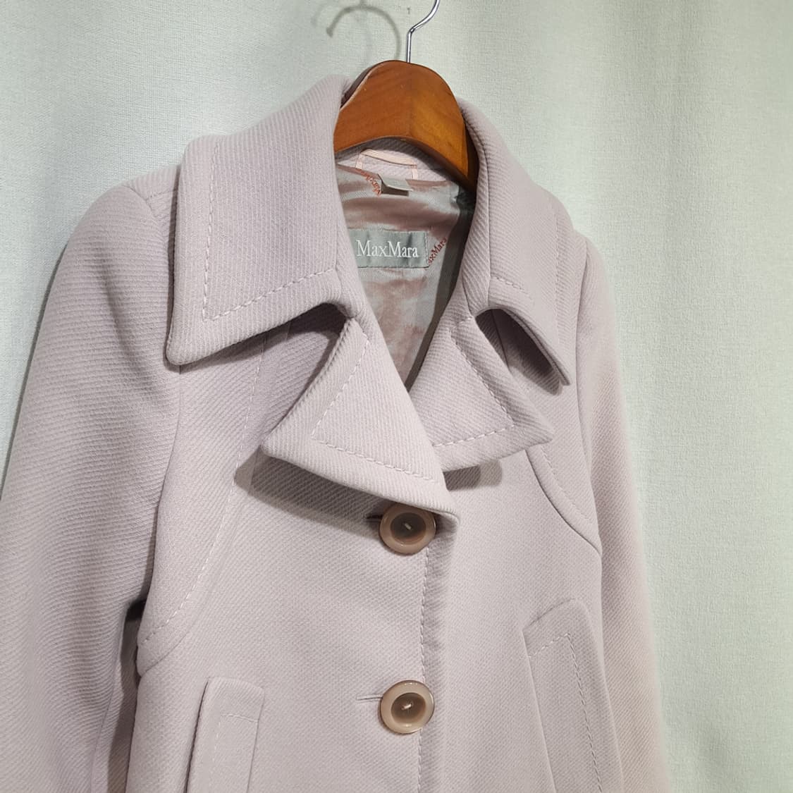 CN907W M 막스마라 페일핑크 울 앙고라 클래식 코트 상품이미지4