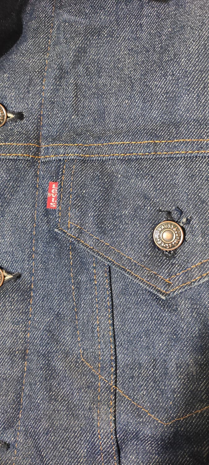 70s 리바이스 데님 자켓 미세탁 라이닝 안감 상품이미지5