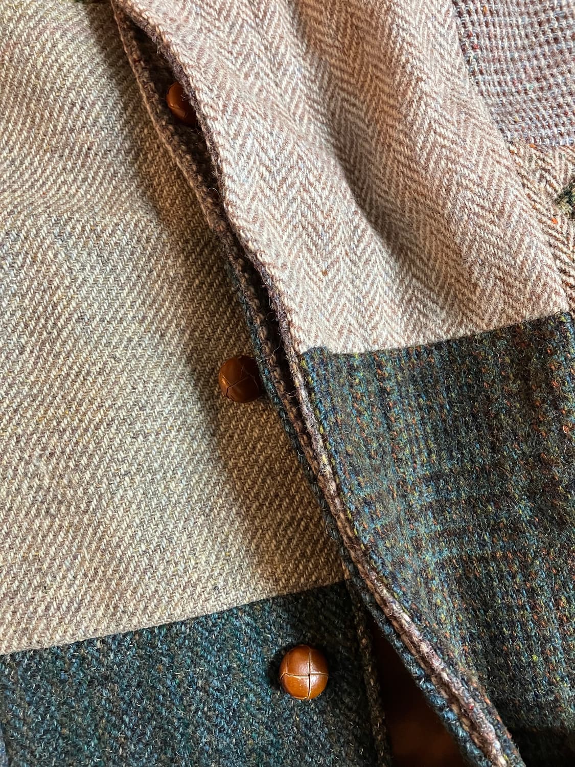 해리스트위드 패치워크 코트 상품이미지2