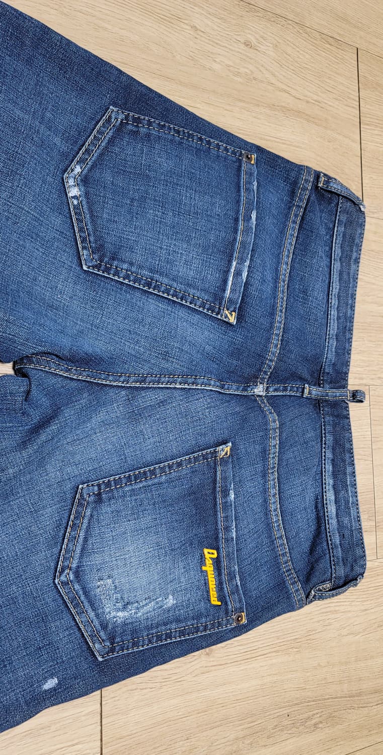 디스퀘어드2 루키 가죽 쿨가이핏 데님 청바지. EU 46 상품이미지3