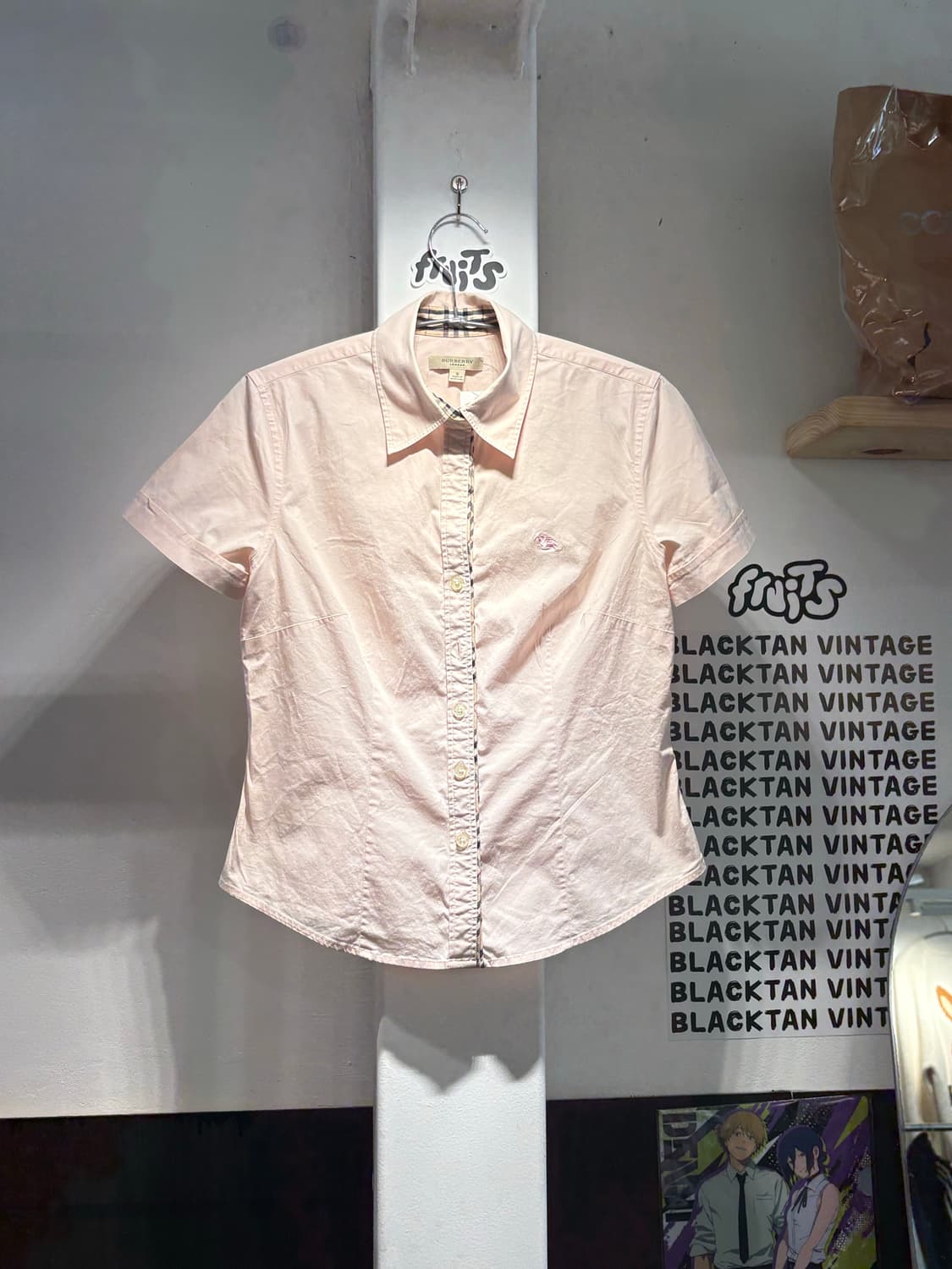 버버리 노바체크 트리밍 로고 반팔셔츠 상품이미지1