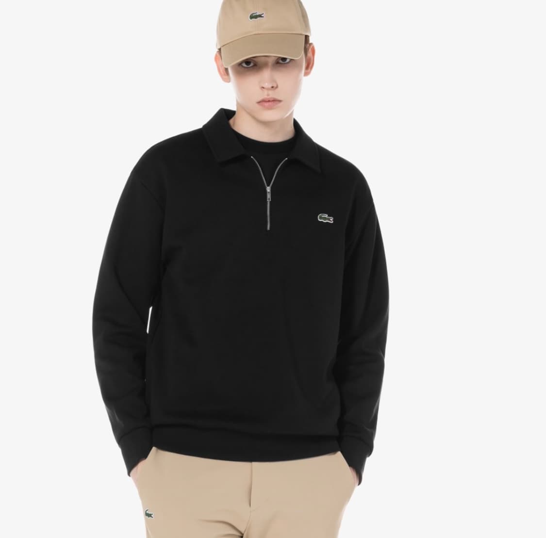 라코스테 카라 맨투맨 90 (xs) 블랙 상품이미지6
