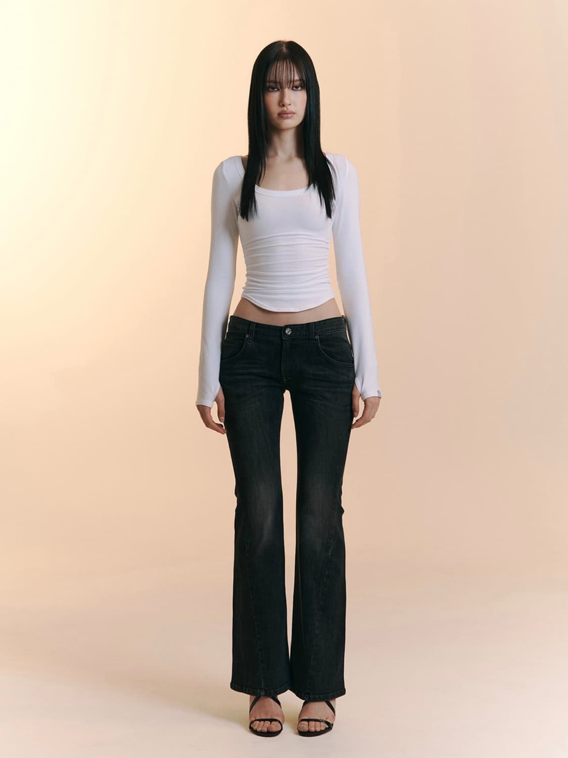 플리즈노팔로우 부츠컷 딥그레이 S boots cut denim 상품이미지1