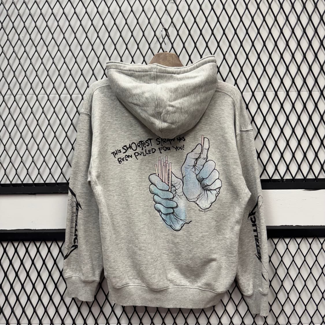 2017 지유 X 메탈리카 스웻셔츠 후드 전후면 프린팅 디테일 그레이 상품이미지2