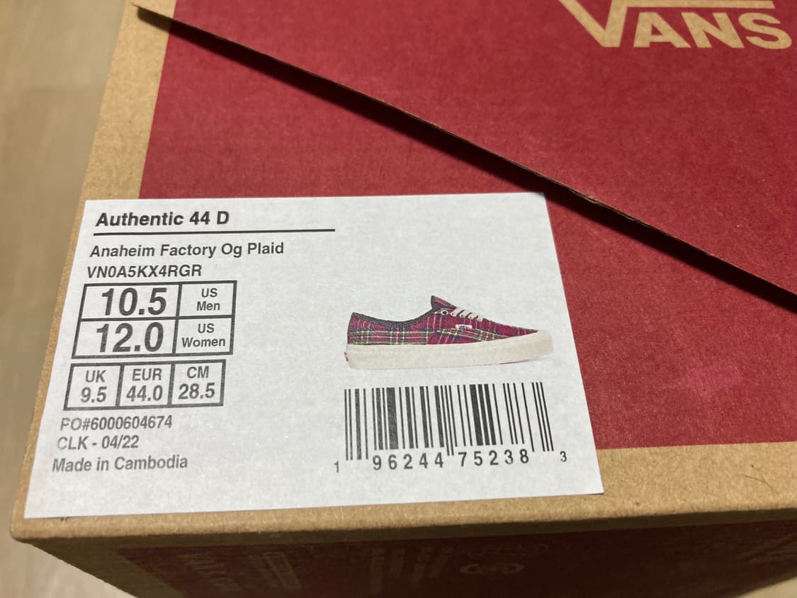 [285] 반스 어센틱 애너하임 팩토리 / 플레이드 레드 상품이미지7