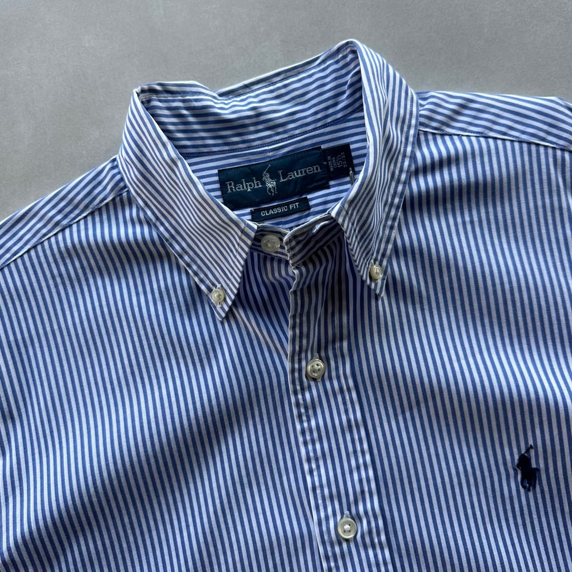 [M]폴로 랄프로렌 클래식핏 블루 스트라이프 셔츠 상품이미지7