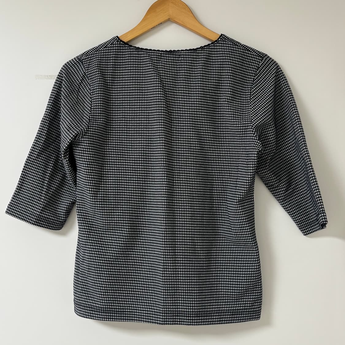 빈티지 7부 체크 티셔츠 상품이미지4