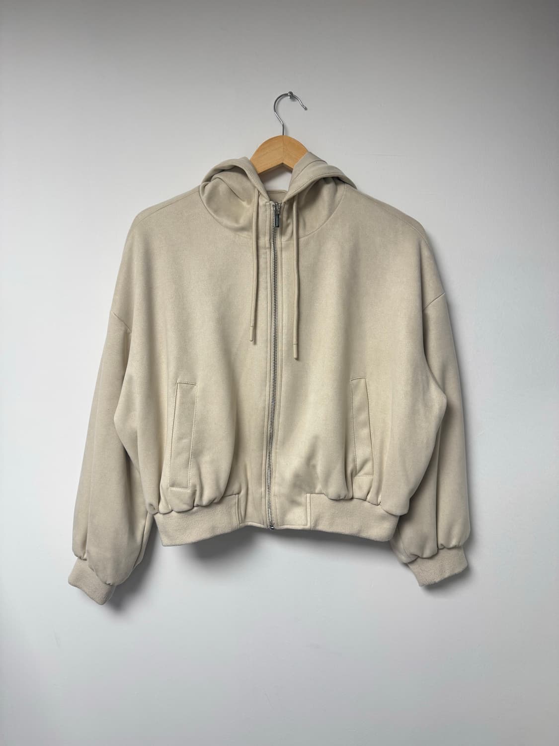 ZARA 자라 스웨이드 크롭 후드 집업 자켓 M 상품이미지2