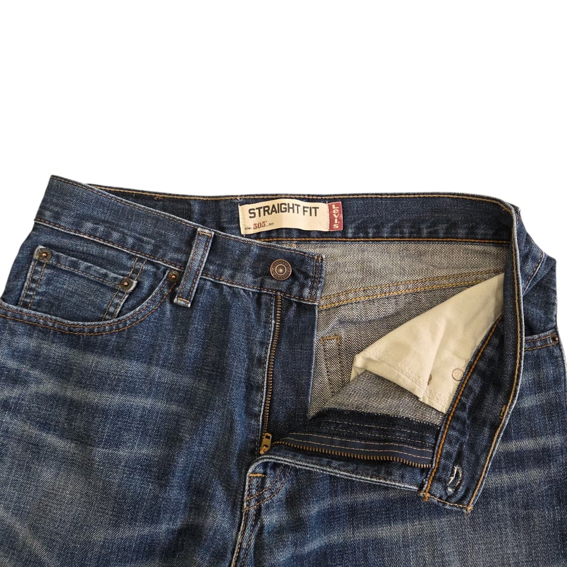 Levi's 리바이스 505 빈티지 스트레이트 워싱 데님 상품이미지5