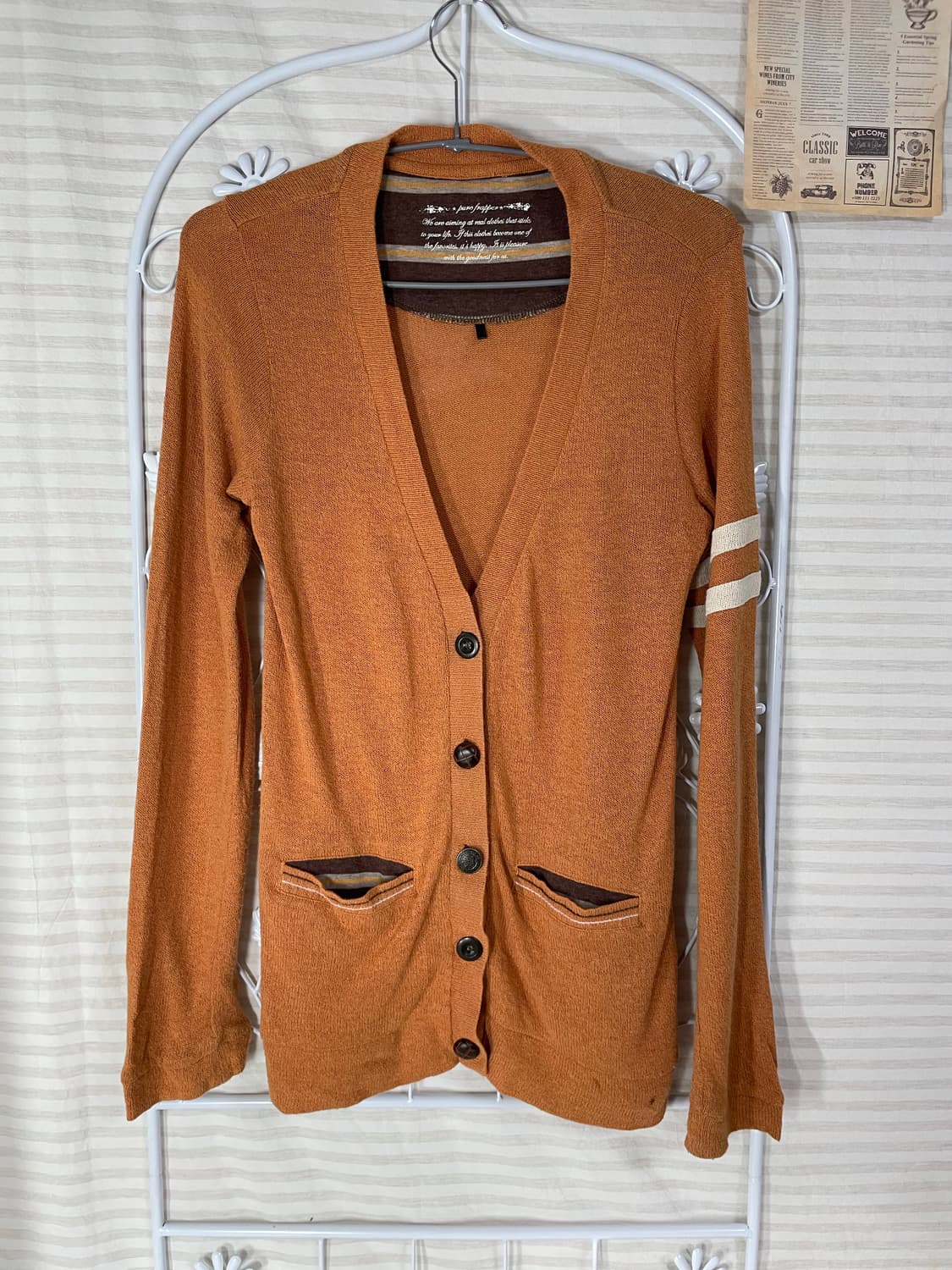 빈티지 오렌지 브라운 모리 가디건 875 y2k 스트릿 모리 갸루 일본빈 상품이미지1