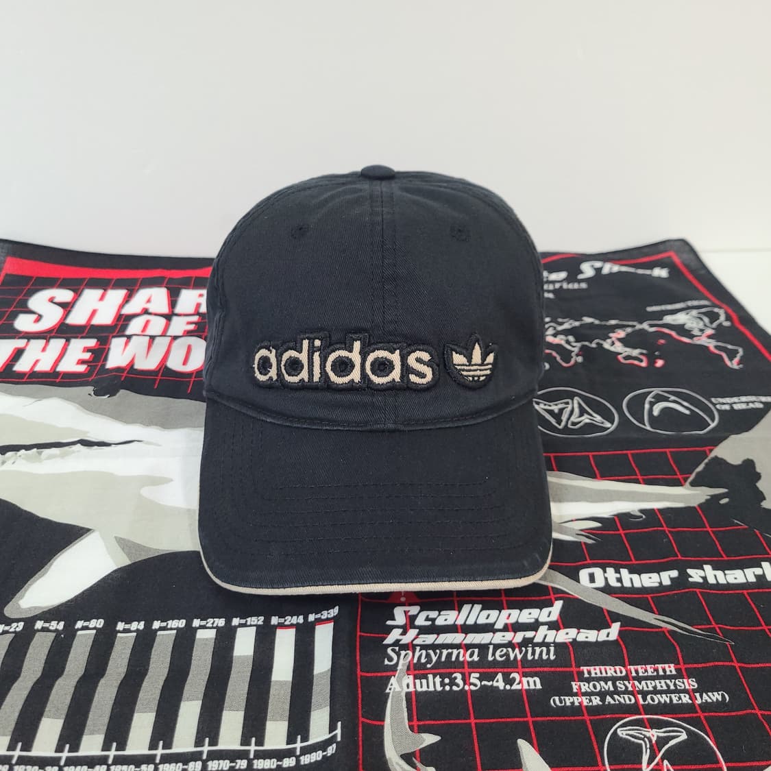 90s 아디다스 빈티지 올드스쿨 Y2K 블랙 볼캡 모자 (대두모자) 상품이미지3