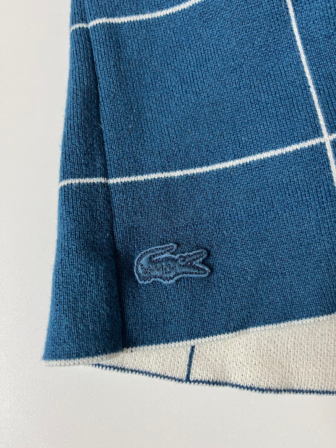 38) 라코스테 여성 그리드 체크 풀오버 니트 블루 상품이미지6