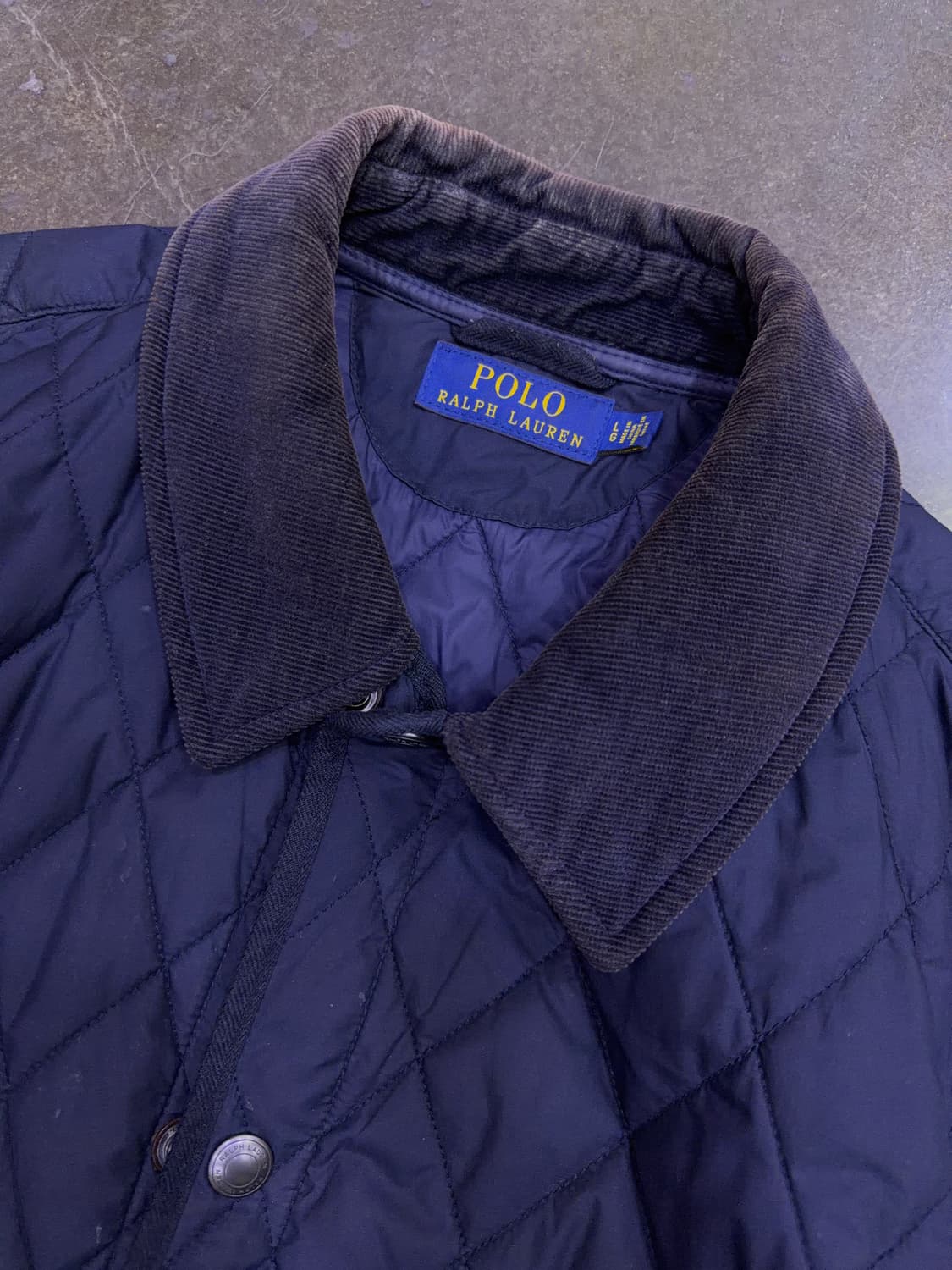 폴로 랄프로렌 코듀로이 카라넥 퀼팅자켓 네이비 L 상품이미지3