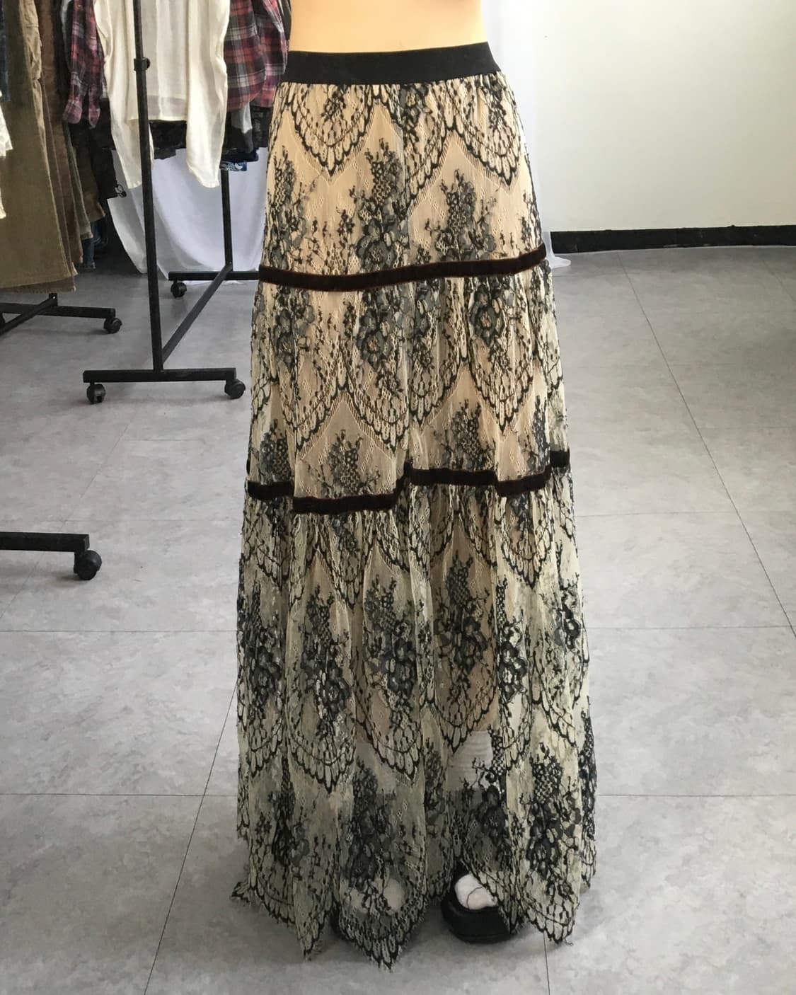 Ornament pattern lace skirt 상품이미지4