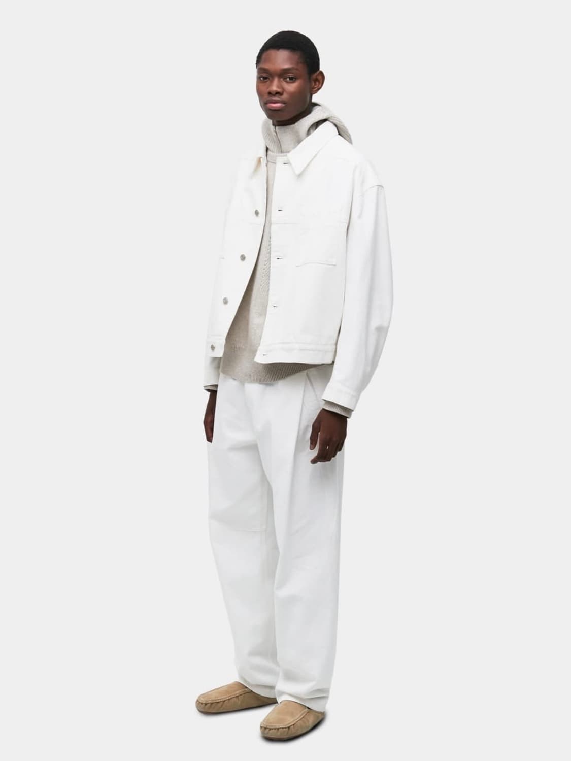 쿠어 COOR 화이트 트러커 자켓 S 상품이미지1