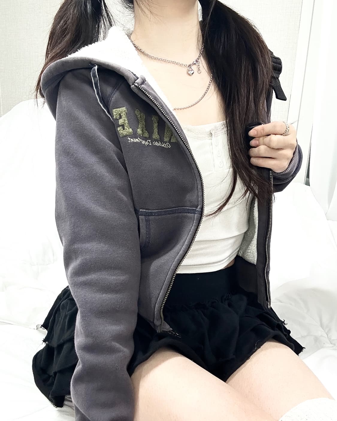 나이키 부클로고 투웨이 양털 후드집업 상품이미지3