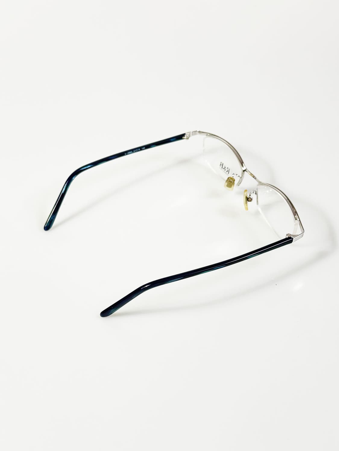 R&B EYEWEAR 실버 반무테 스퀘어 메탈 빈티지 안경 상품이미지4