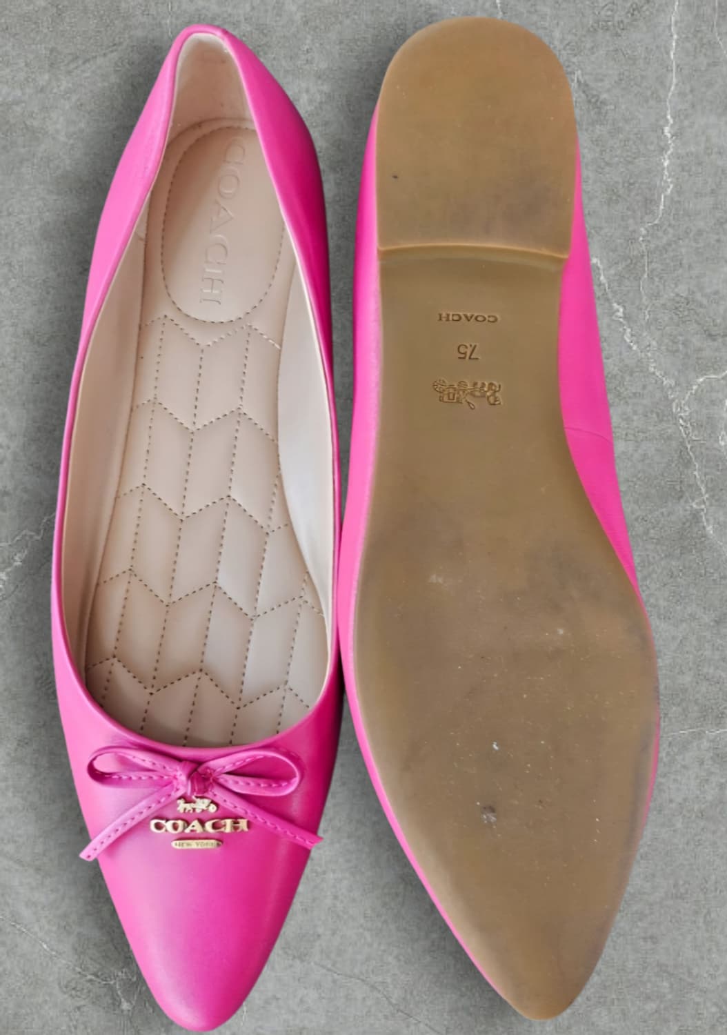 코치 COACH 리본 발레리나 플랫슈즈 핫핑크 245 새상품급 상품이미지2