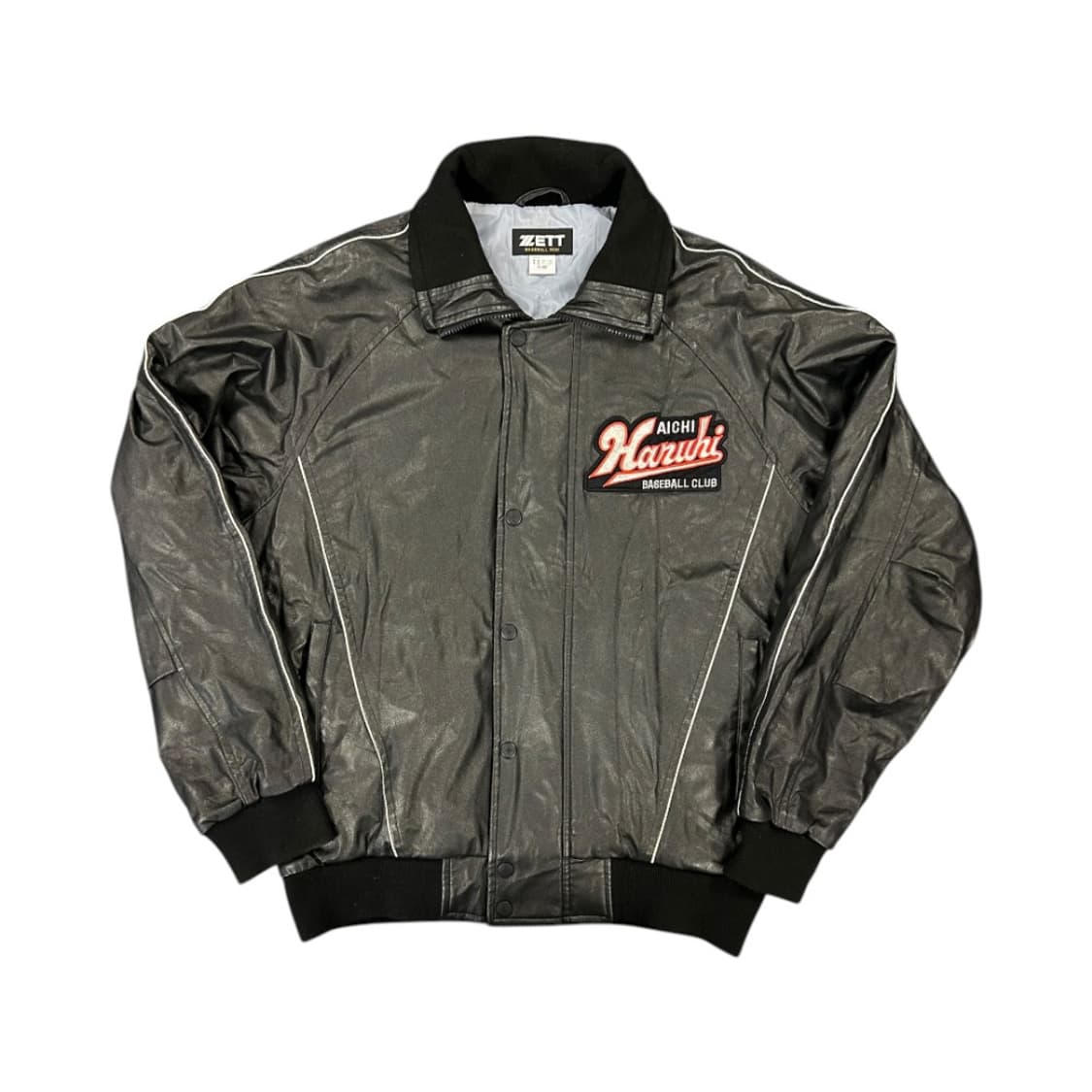 XL) 빈티지 JPN 제트 블랙 베이스볼 클럽 레더 점퍼 OJ-047 상품이미지1