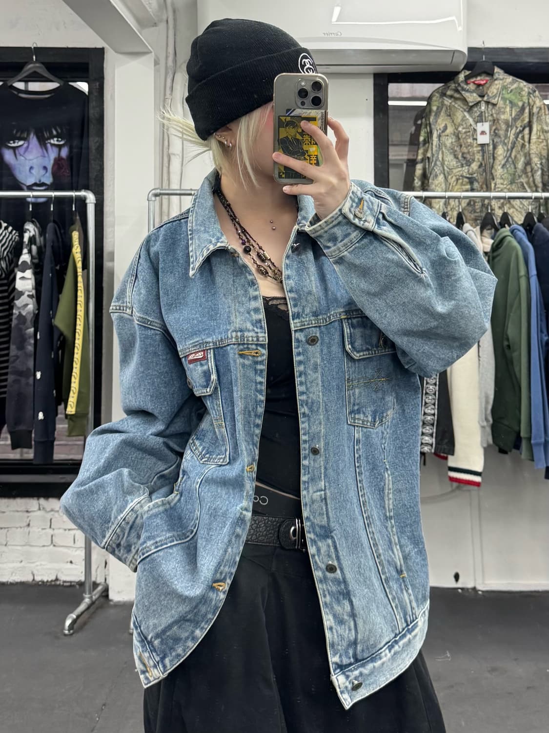 펠레펠레 오버핏 빅패치 데님자켓 상품이미지4