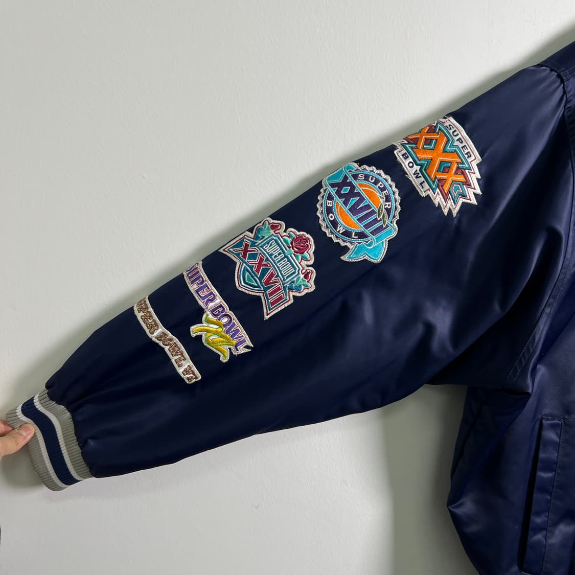 NFL 댈러스 카우보이 슈퍼볼 우승 기념 빈티지 새틴 바시티 자켓 XL 상품이미지7