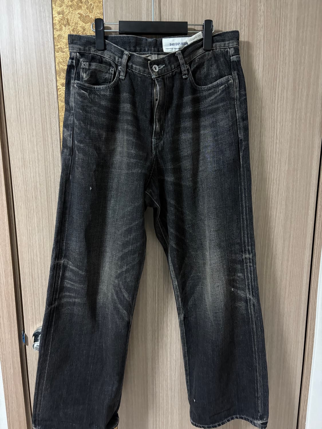 네이버후드 24aw 워시드 데님 DP 와이드 블랙 M 상품이미지3