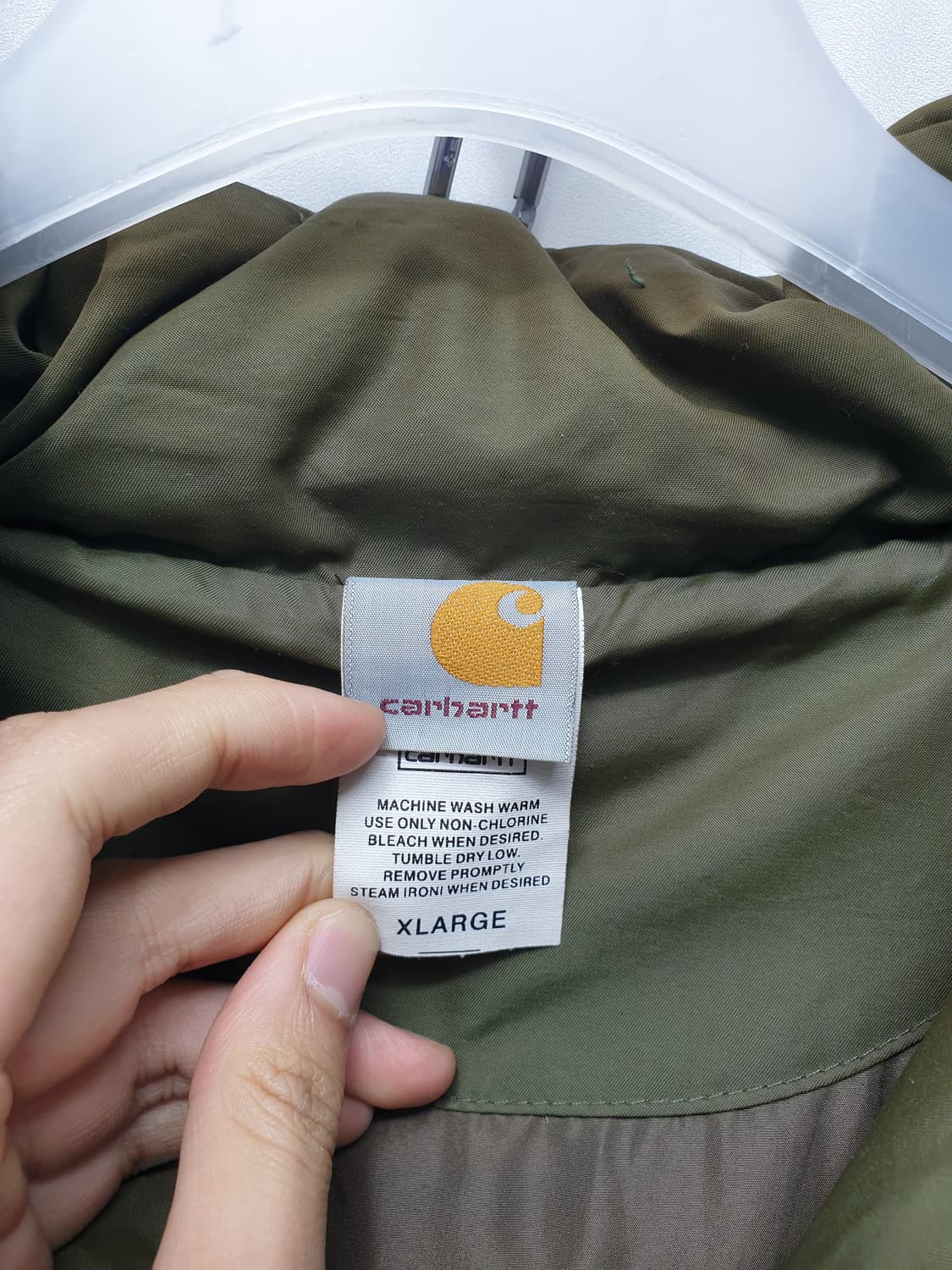 칼하트 후드 패딩 자켓 올리브 카키 xl 상품이미지4