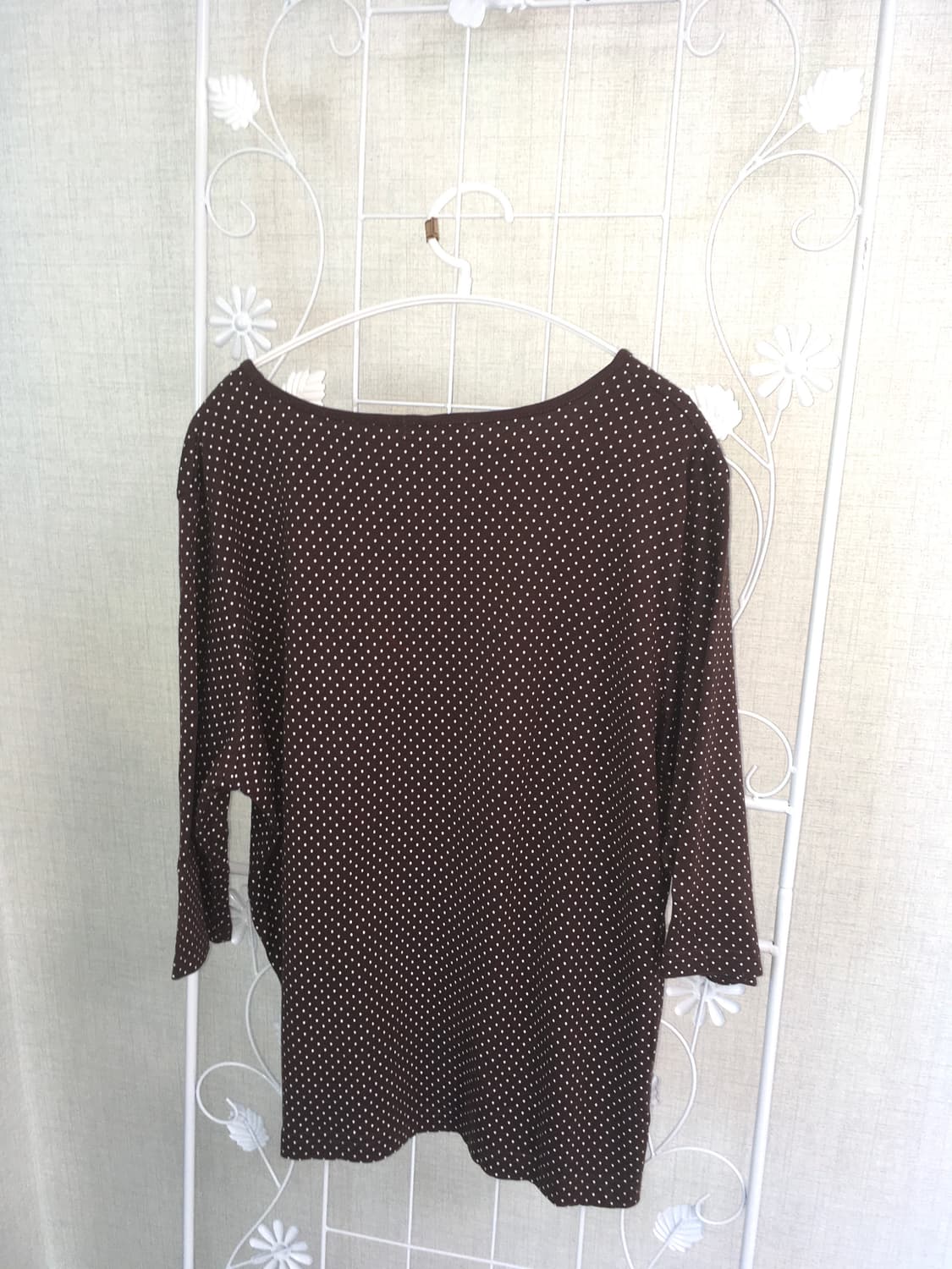 jpn vintage 브라운 도트 모리 롱슬리브 상품이미지2