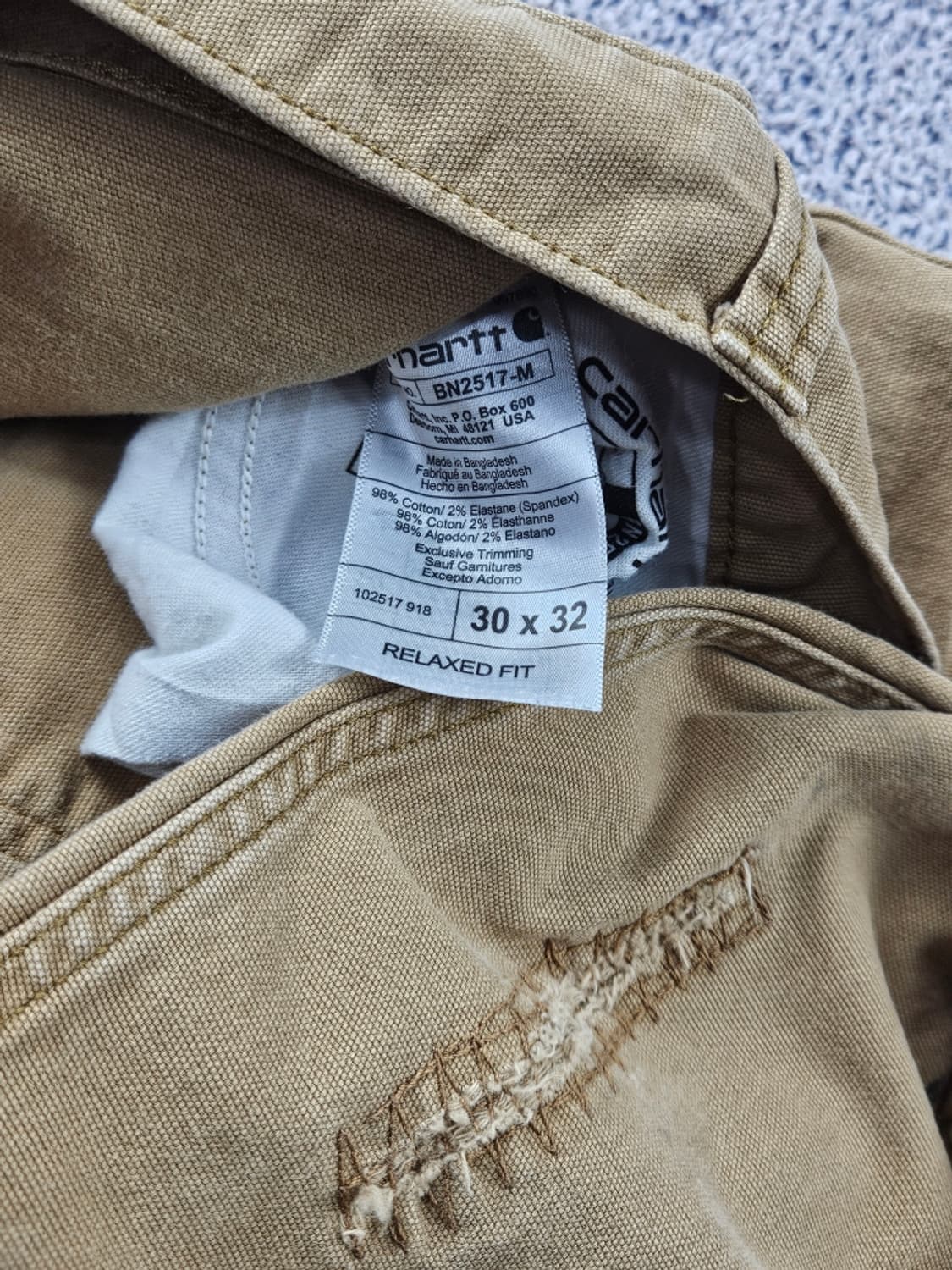 칼하트 리페어커스텀 코튼캔버스 카펜터 워크팬츠 (30X32) /10774 상품이미지7