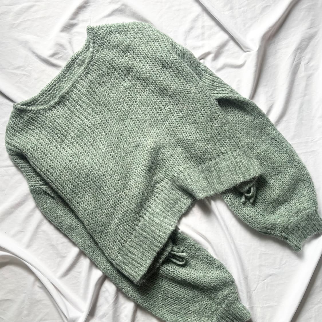 착샷 0/ 빈티지 로울리즈팜 일녀 민트 핀터깔 갸루 니트 상품이미지2