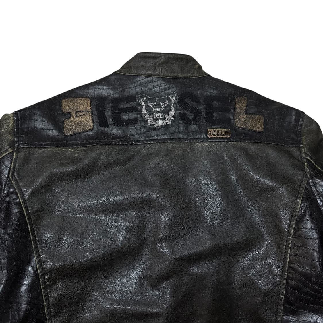 디젤 스펠아웃 빅로고 레더자켓 상품이미지4