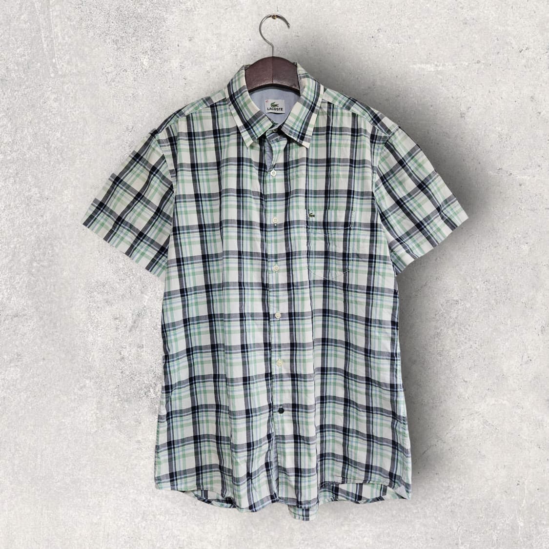 라코스테 체크 패턴 셔츠 (105/XL) 상품이미지1