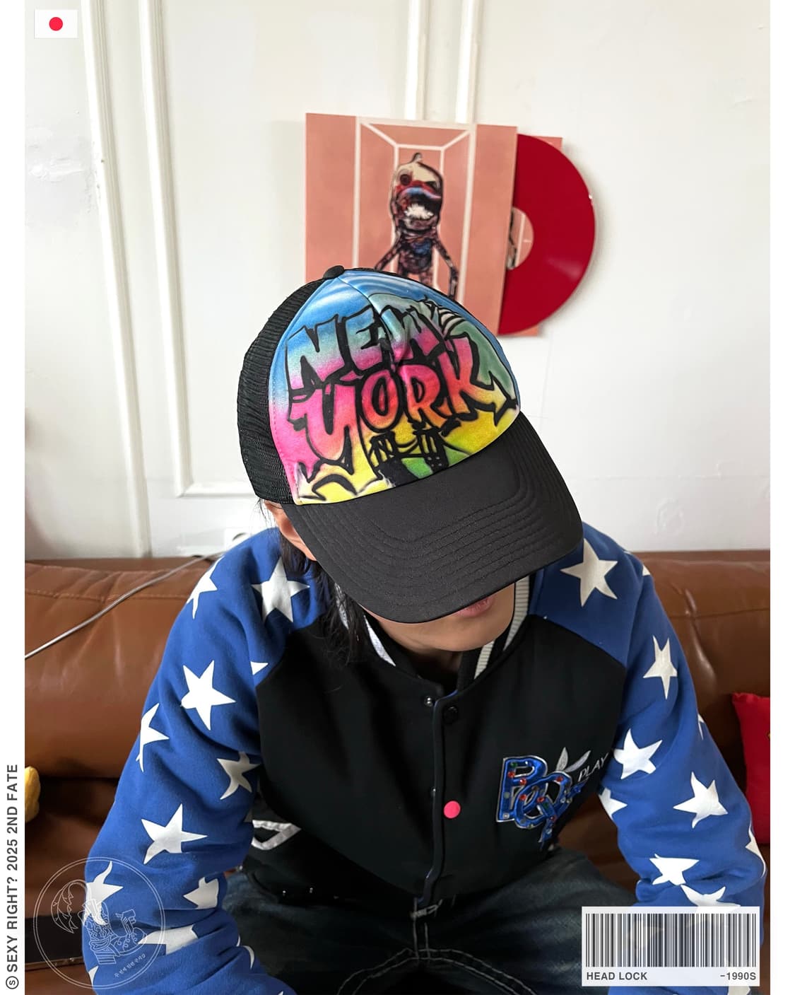 -1990s Head Lock Graffiti Print Mesh Cap 상품이미지1
