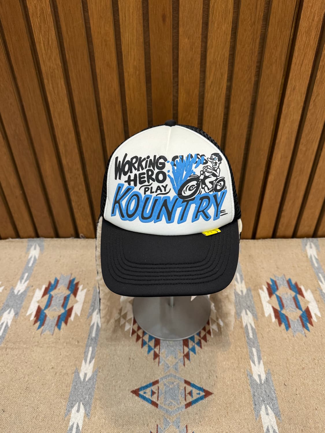 [OS] 캐피탈 컨트리 레이서 럼버 트럭 캡 체커드 블루 상품이미지4