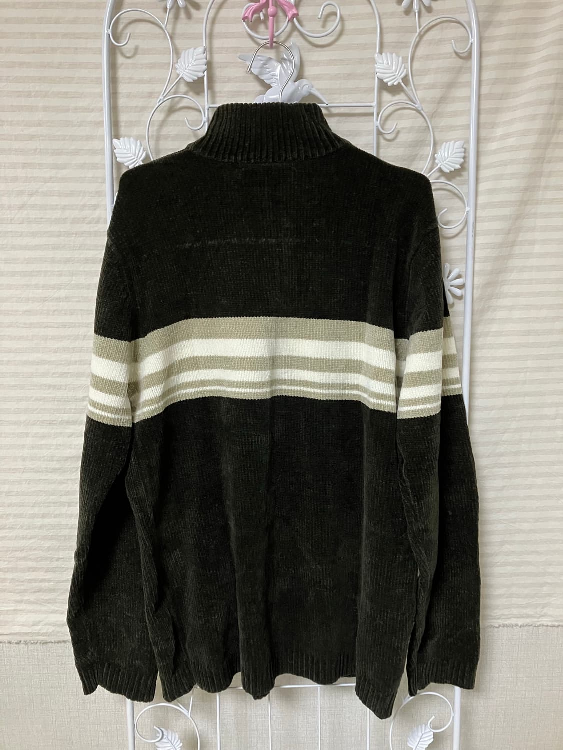 빈티지 브라운 반집업 니트 y2k 스트릿 갸루 펑키 일본빈티지522   상품이미지2