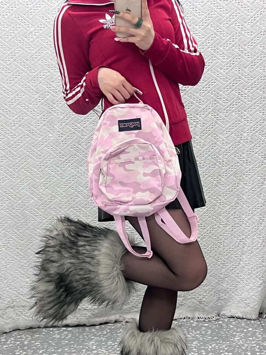 잔스포츠 희귀 Y2K 딸기우유 카모 키치 미니 백팩 C10207 상품이미지2