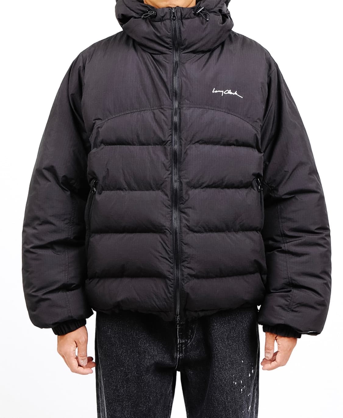 래리클락 패딩 L.C QUILTING HOODED ZIP UP BLACK 상품이미지2