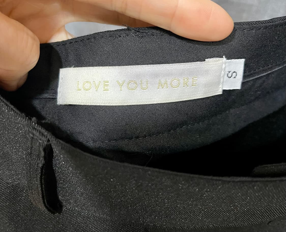 LOVE YOU MORE/ 도매택 절개세미와이드 슬랙스 블랙 /S 상품이미지4